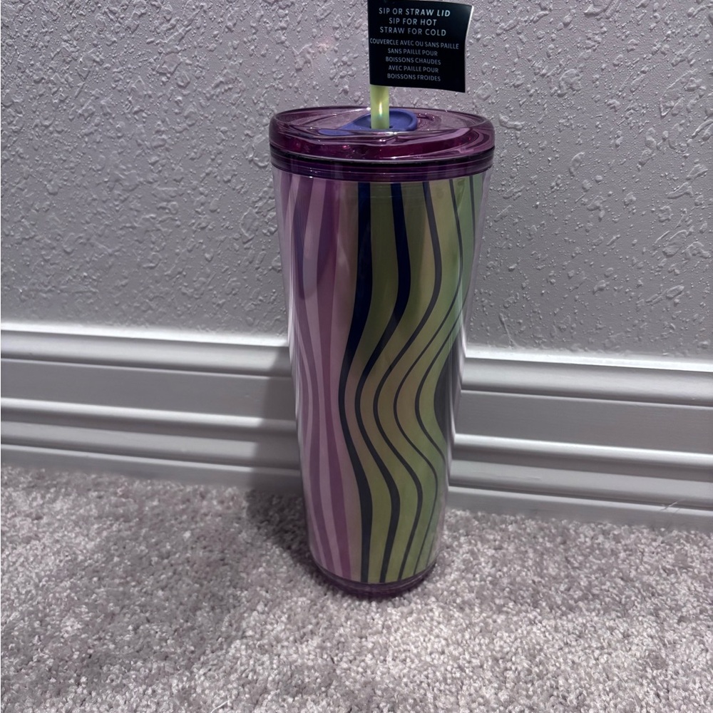 Purple and Green Wavy Starbucks tumblr